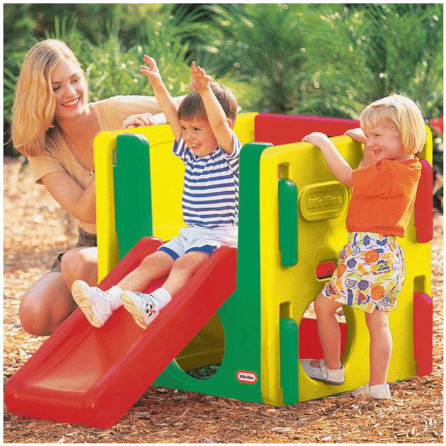 Zjeżdżalnia Little Tikes Junior Activity Gym Slide 73 cm Czerwono-żółta (0050743041396) - obraz 3