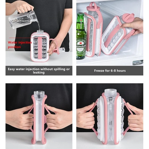 Силиконовая форма для льда на 17 шариков ICE CUBE TRAY Переносная бутылка для льда Розовая - Фото 5 Силиконовая форма для льда на 17 шариков ICE CUBE TRAY Переносная бутылка для льда Розовая - изображение 5