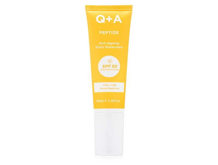 Антивозрастной солнцезащитный крем для лица Q+A Peptide Anti-Ageing Daily Sunscreen SPF 50 PA++++, 50 мл - изображение 3