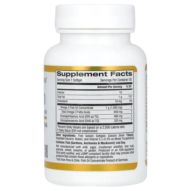 Жирные кислоты California Gold Nutrition Omega 800, 30 гелевых капсул(7008442) - изображение 2