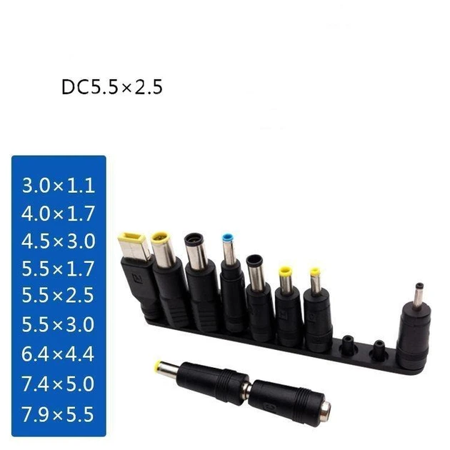 Кабель универсальный для зарядки ноутбука Type-C-DC5.5x2.5 100W с переходниками 19шт ( код: PD100W ) - изображение 7