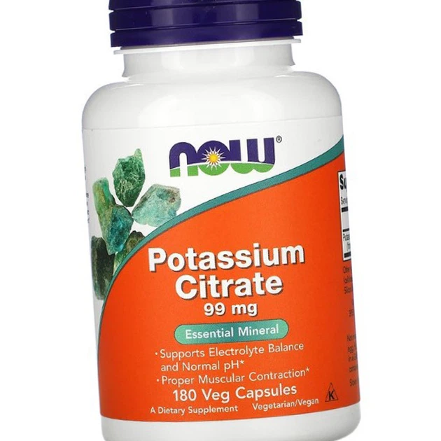 Калий NOW Potassium Citrate 99 мг 180 капс - изображение 7