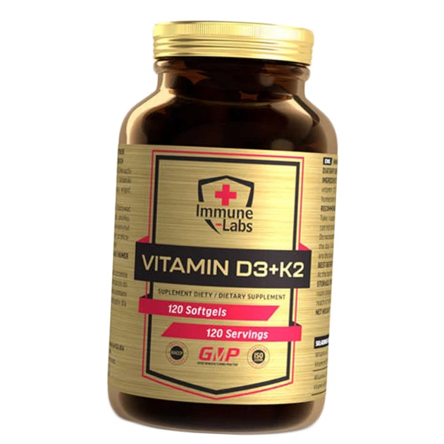 Вітамін Д3 та К2 Immune Labs Vitamin D3+K2 120 sgels - зображення 2