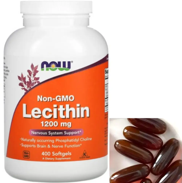 Соевый лецитин Now Foods Lecithin 1200 mg Non GMO 400 капс - изображение 3