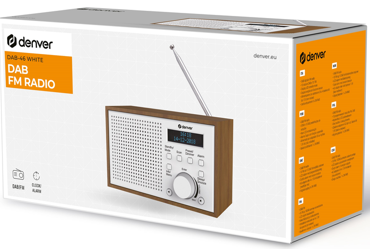 Odbiornik radiowy Denver DAB-46 White (5706751042867) - obraz 6