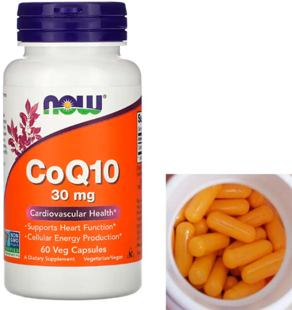 Коэнзим Q10 NOW CoQ10 30 mg 60 капс - изображение 2