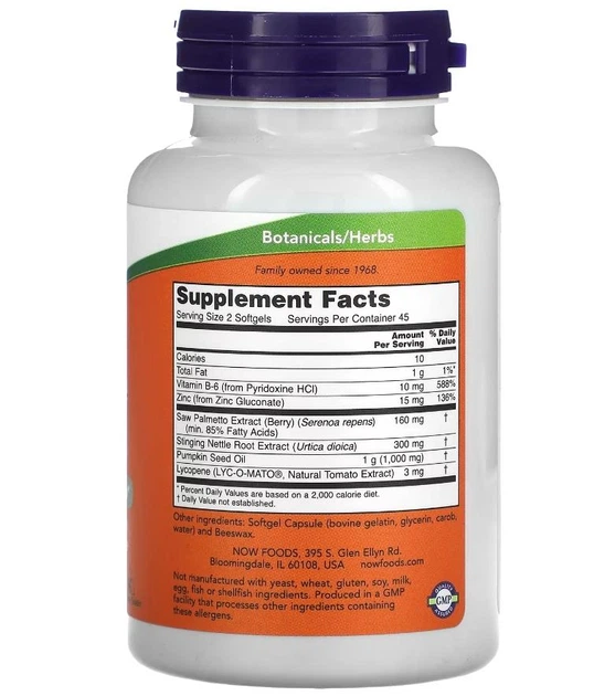 Комплекс для здоровья простаты Now Foods Prostate Support 90 капс витамины для мужчин - Фото 4 Комплекс для здоровья простаты Now Foods Prostate Support 90 капс витамины для мужчин - изображение 4