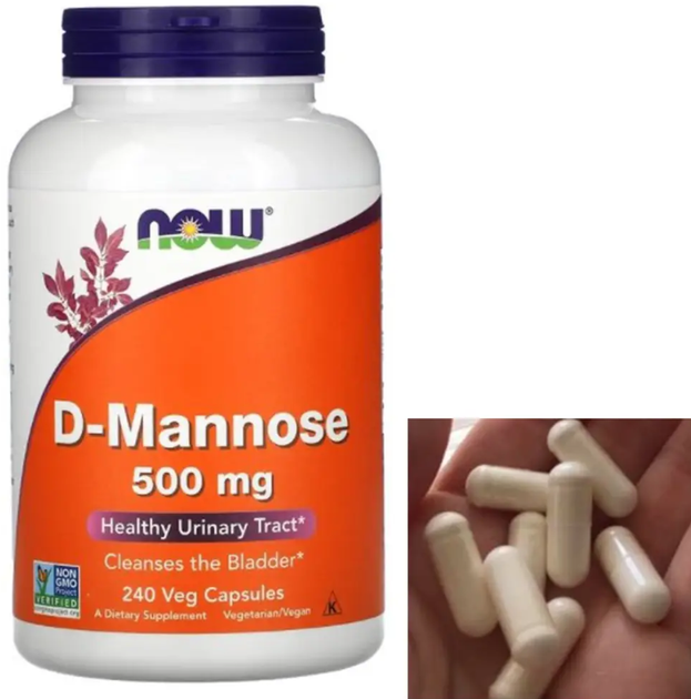 D-манноза Now Foods D-Mannose 500 mg 240 капсул - изображение 3