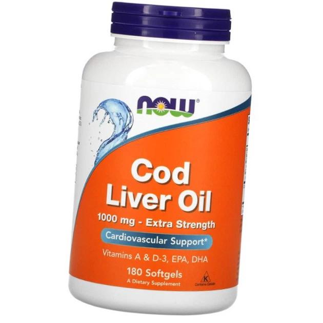 Жир печени трески Now Cod Liver Oil 180 softgels - изображение 7