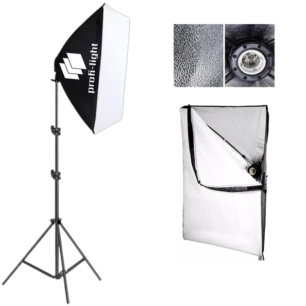 Софтбокс 50х70 см с патроном Е27 Profi-light PS-571 + Стойка 2 м - изображение 2
