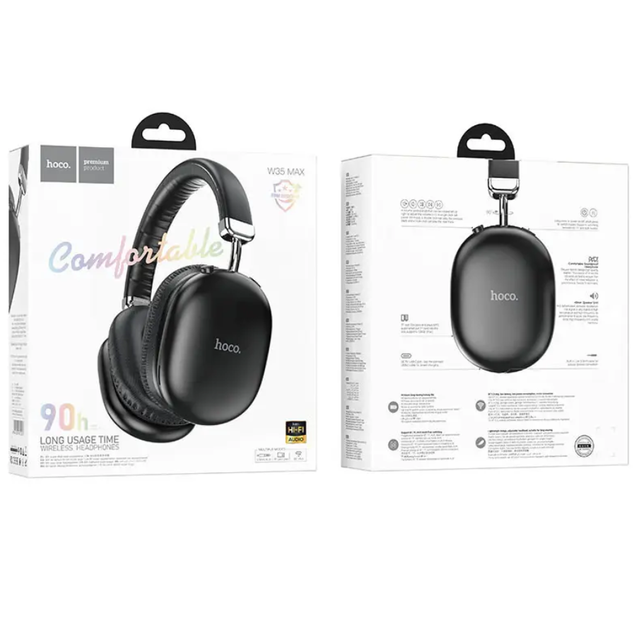 Навушники Bluetooth Hoco W35 Max бездротові повнорозмірні Чорні - зображення 2