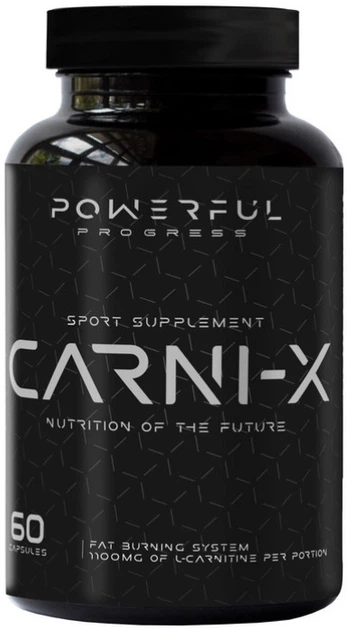 Л-карнітин Powerful Progress Carni-X 60 капс L-carnitine Кращий жироспалювач для жінок та чоловіків - зображення 2
