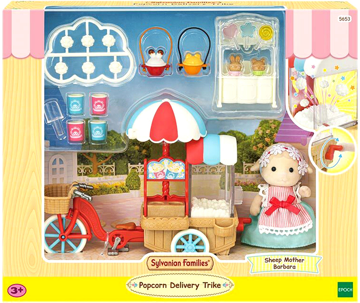 Ігровий набір Epoch Sylvanian Families Popcorn Delivery Trike (5054131056530) - зображення 1