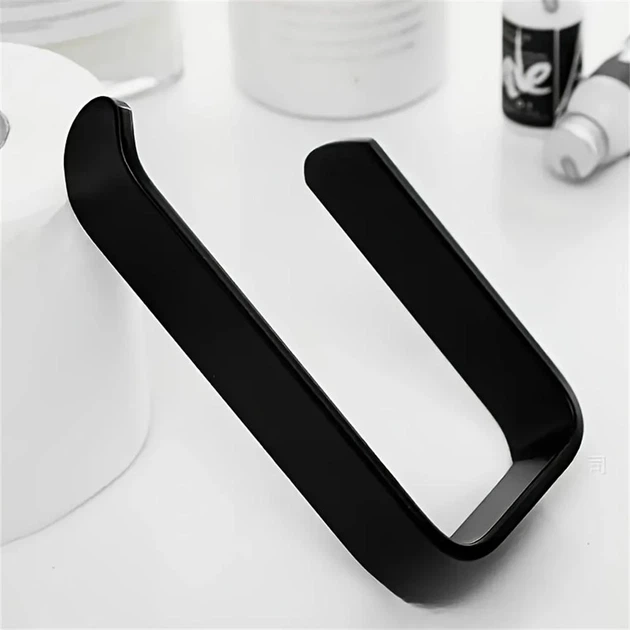 Тримач для туалетного паперу пластиковий настінний 10×7×15,5 см Black - Фото 2 Тримач для туалетного паперу пластиковий настінний 10×7×15,5 см Black - изображение 2