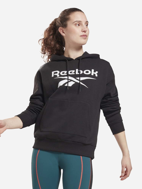 Bluza damska z kapturem Reebok Identity Logo Fleece Hoodie S Czarna (4064057880769) - obraz 1