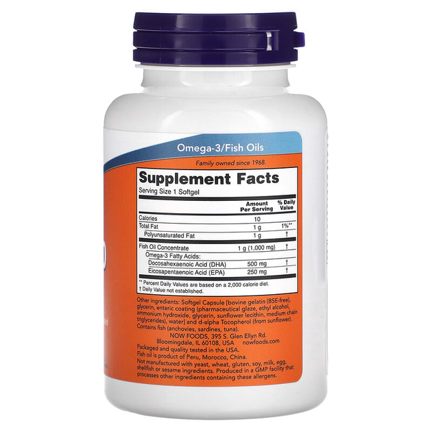 Рыбий жир, DHA-500, Now Foods, 90 гел.капсул, (NOW-01612) - изображение 2