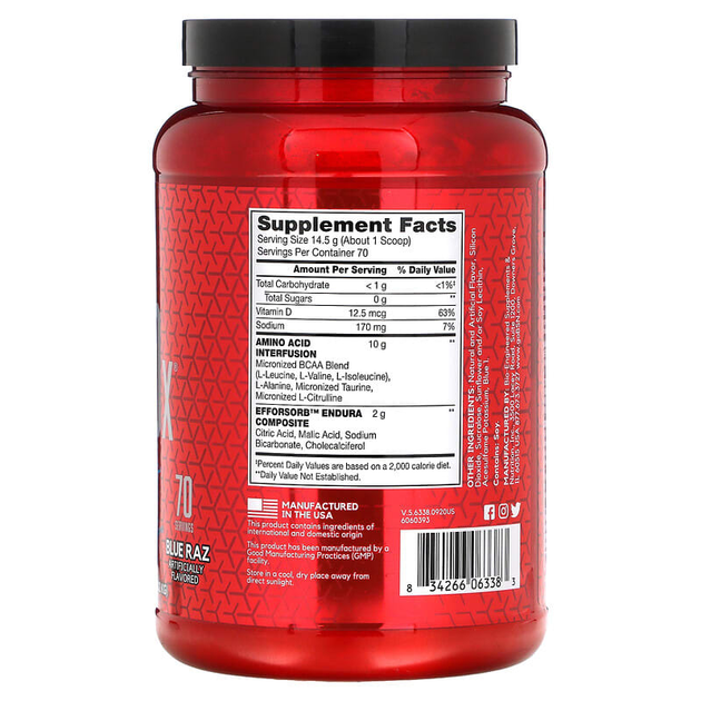 BSN, Amino X 1,01 кг - blue raspberry (100697) - изображение 2