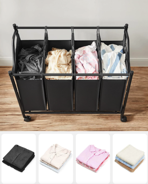 Кошик для білизни Leobert Breesal 4 відділення х 35л - зображення 4