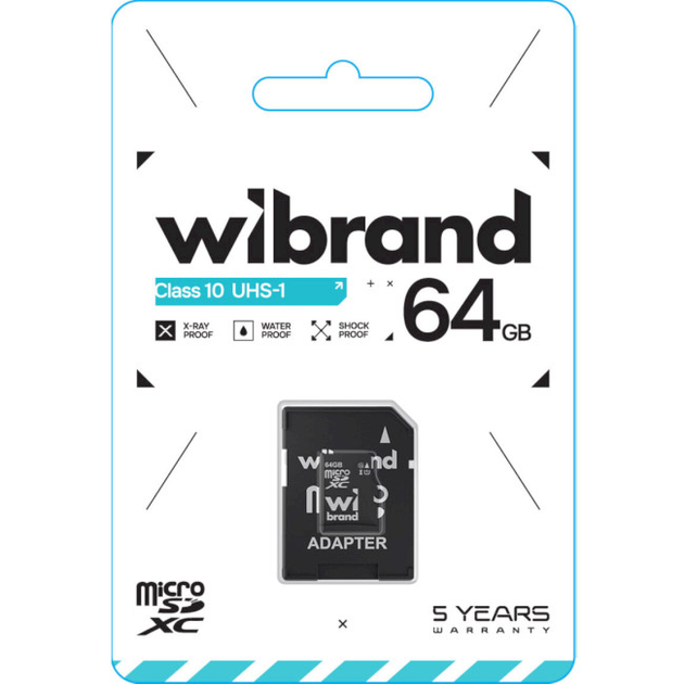 Карта пам'яті Wibrand microSDXC 64GB+Ad (WICDXU1/64GB-A) - изображение 2