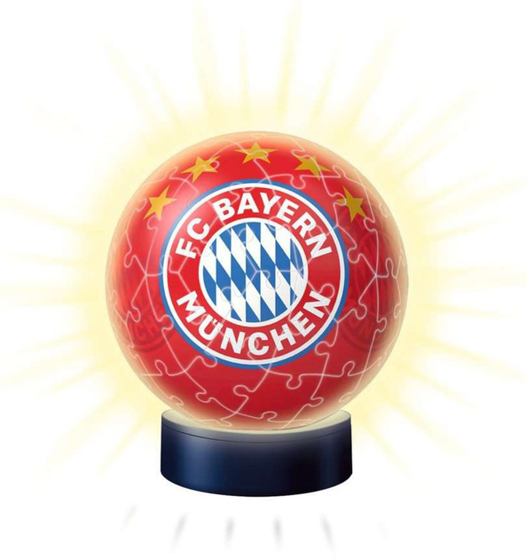 3D Пазл Ravensburger Ball Nachtlicht FC Bayern München 15 x 15 x 15 см 72 деталей (4005556121779) - зображення 2