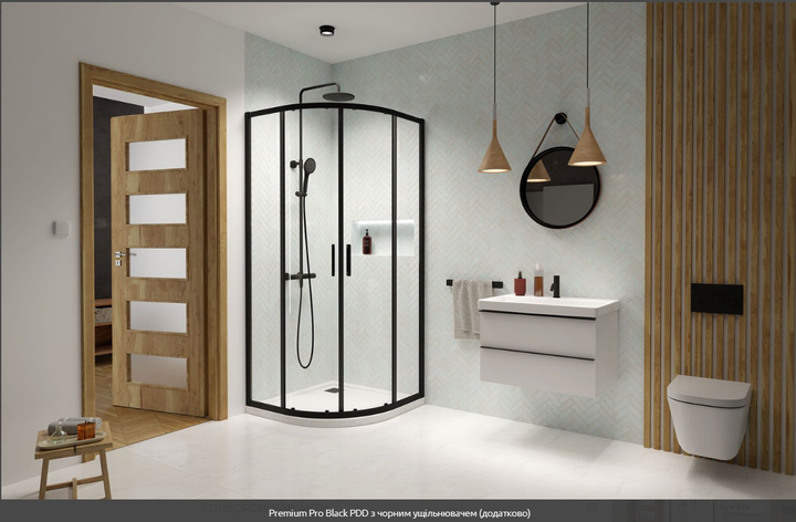 Душевая кабина RADAWAY Premium Pro Black PDD 90Lx80Rx200 стекло прозрачное 1013000-01-01+1013500-54-01 - изображение 5