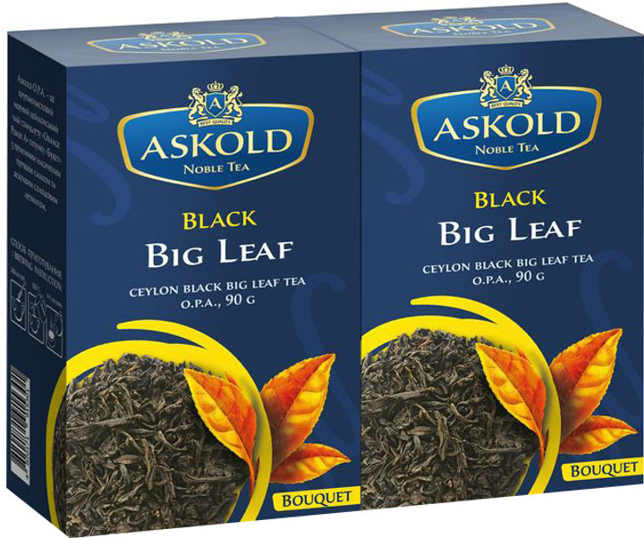 Акція на Набір чорного чаю Askold Noble tea Крупний Лист О.Р.А. 90 г х 2 пачки від Rozetka