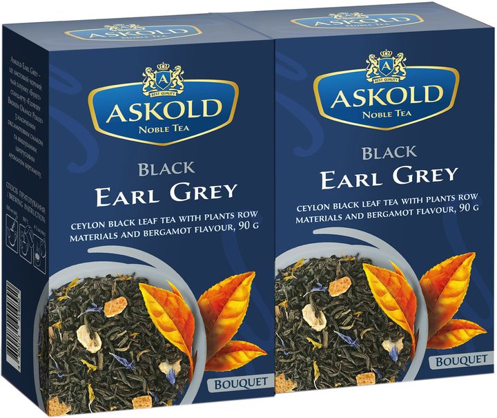 Акція на Набір чаю Askold Noble tea Earl Grey 90 г х 2 пачки від Rozetka