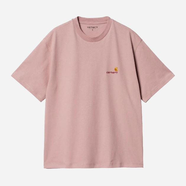 Футболка бавовняна довга жіноча Carhartt WIP American Script W I032218-1NJXX XS Рожева (4064958770077) - зображення 3