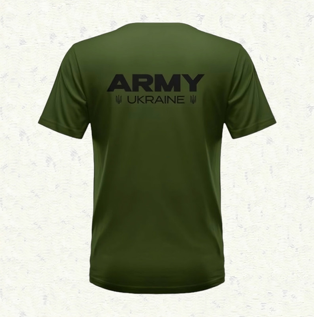 Футболка Хаки ARMY UKRAINE 100% Хлопок р.58-4XL - изображение 2