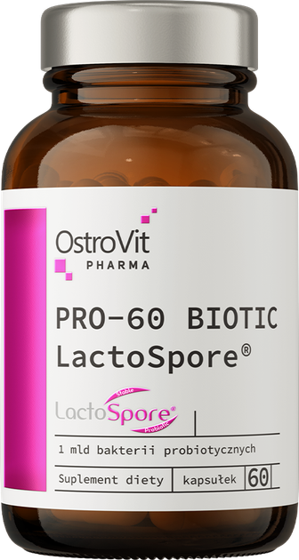 Харчова добавка OstroVit Pharma PRO-60 BIOTIC LactoSpore 60 капсул (5903933905877) - зображення 1