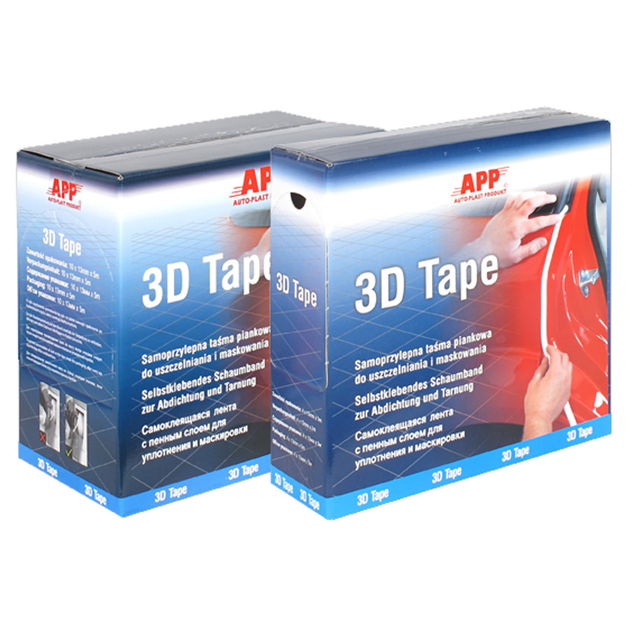 Самоклеящийся уплотнительный валик, "3D Tape", белый, 13mmx50m, APP, 070350 - изображение 1