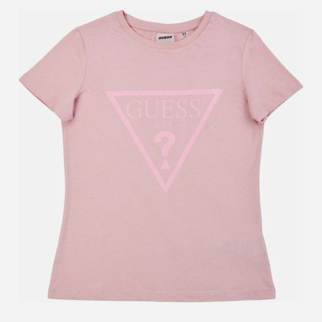 Футболка бавовняна жіноча Guess V2YI07K8HM0-G4P7 XS Фіолетова (7619342722148) - зображення 1