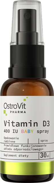 Спрей для дітей OstroVit Pharma Vitamin D3 400 IU Baby spray 30 мл (5903933905211) - зображення 1
