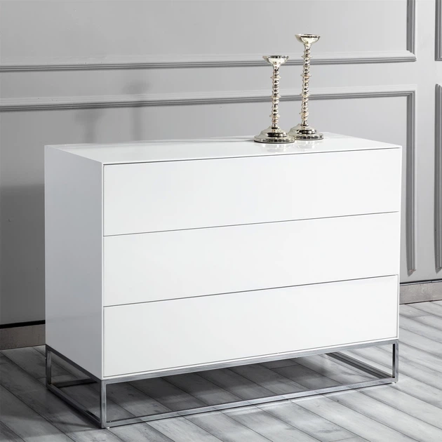 Комод Frisco Шайн 1100х450х820 мм Белый глянец (29823-312) - изображение 2