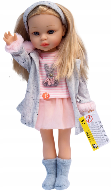 Лялька Adar Pink & Gray Outfit Говорить і співає польською мовою 38 см (5901271544468) - зображення 1
