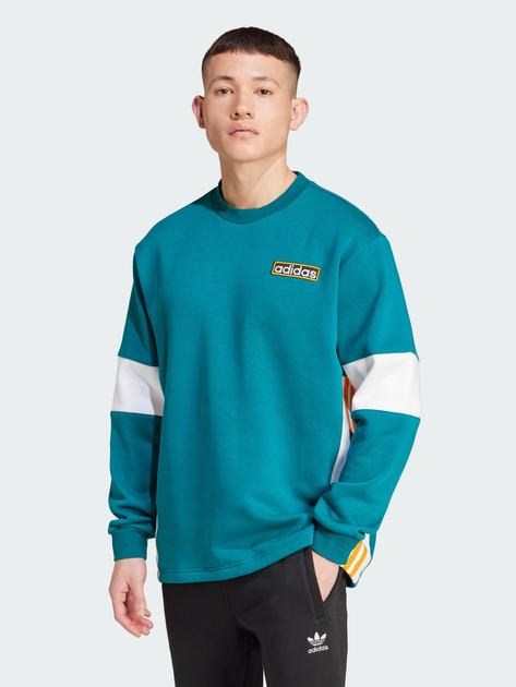 Акція на Світшот утеплений чоловічий Adidas Originals Adibreak Crew IW5813 XL Бірюзовий від Rozetka