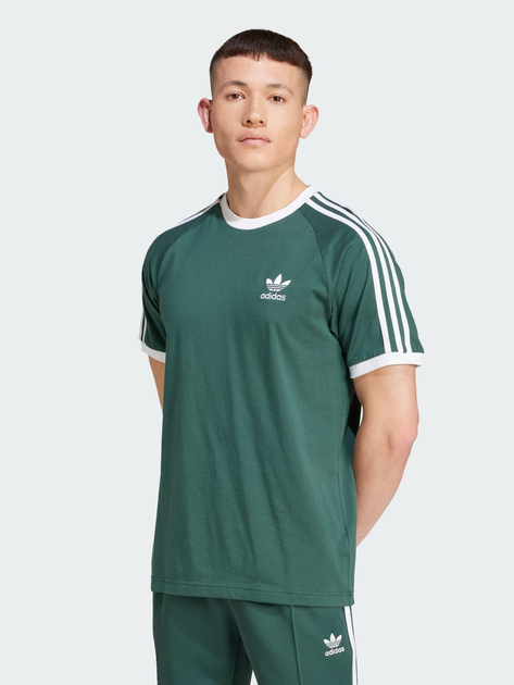 Акція на Футболка бавовняна чоловіча Adidas Originals 3-Stripes Tee IY8720 2XL Зелена від Rozetka