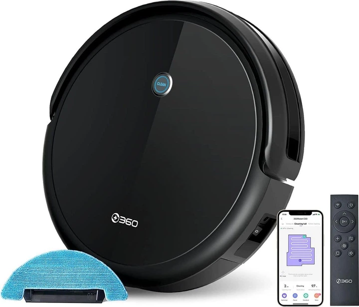 Робот-пилосос з вологим прибиранням 360 Robot Vacuum Cleaner C50-1 - Фото 2 Робот-пилосос з вологим прибиранням 360 Robot Vacuum Cleaner C50-1 - изображение 2