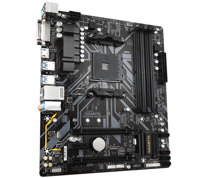 Материнська плата Gigabyte B450M DS3H V2 - Фото 4 Материнська плата Gigabyte B450M DS3H V2 - изображение 4