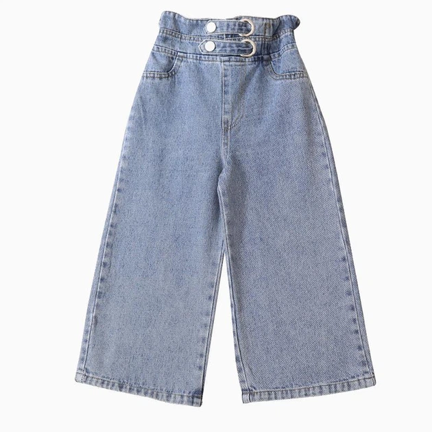Широкі джинси для дівчат Diana Textile, Синій, 130 см, 6-7 років - Фото 1 Широкі джинси для дівчат Diana Textile, Синій, 130 см, 6-7 років - зображення 1