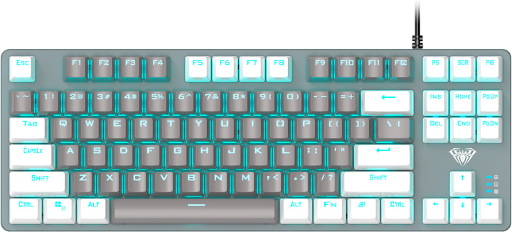 Клавиатура Aula Mechanical F3287,синие переключатели,УКР,белая/серая ...