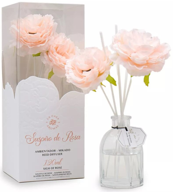 Patyczki zapachowe w formie kwiatu La Casa De Los Aromas Flower Westchnienie Róży 120 ml (8428390061401) - obraz 1