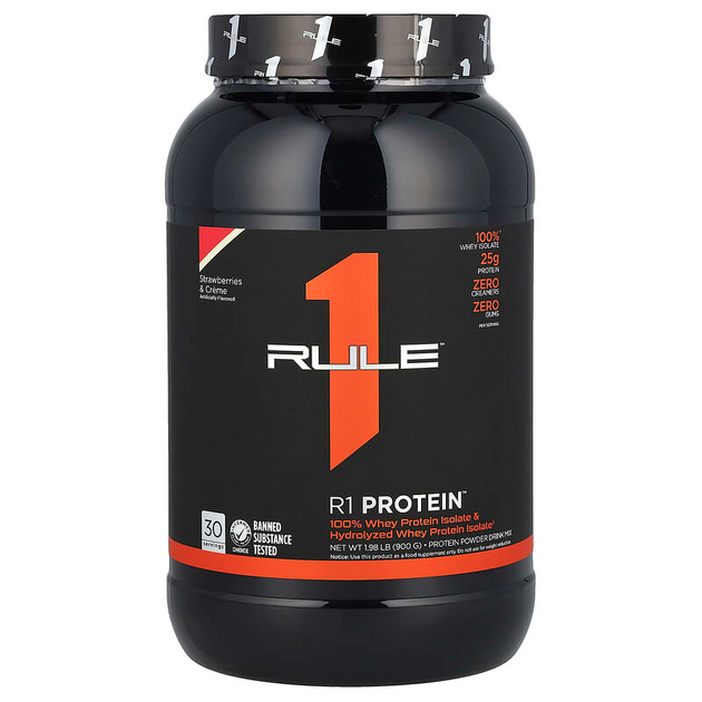 Rule 1, Protein R1, клубника со сливками, 1100 г (816674) - Фото 1 Rule 1, Protein R1, клубника со сливками, 1100 г (816674) - изображение 1