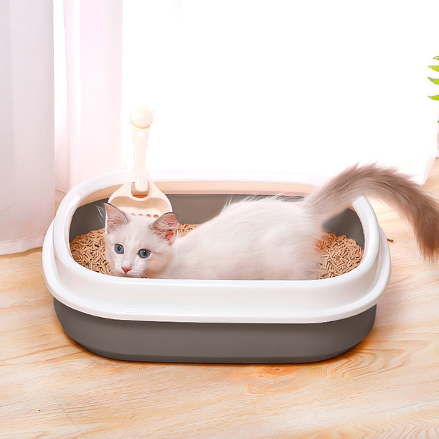 Туалет лоток для кошек с лопаткой Taotaopets 225501 46.5*38,5*13 см ...