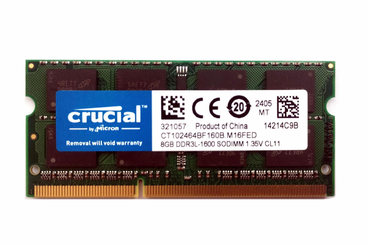Оперативная память Crucial SODIMM DDR3L 8Gb 1600MHz PC3L-12800 1.35v (CT102464BF160B.M16FED) - изображение 1