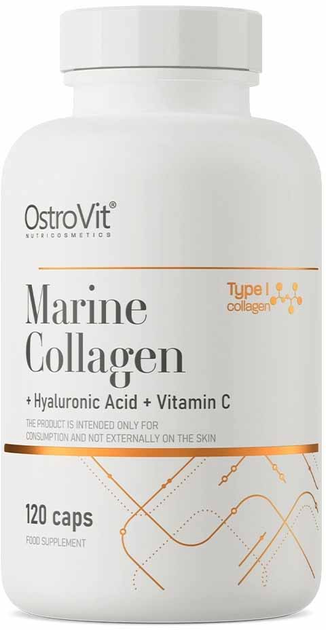 Suplement diety OstroVit Marine Collagen + Kwas Hialuronowy + Witamina C 120 kapsułek (5903246227666) - obraz 1