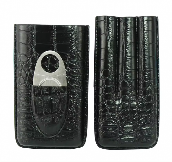 Футляр для трьох сигар Croco Design Black - изображение 3