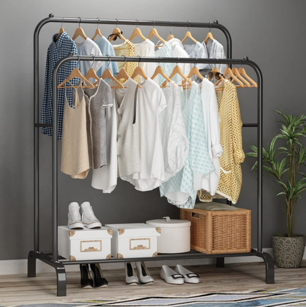 Двойная стойка вешалка для одежды и обуви TOPA напольная с полкой Loft Rack - Фото 2 Двойная стойка вешалка для одежды и обуви TOPA напольная с полкой Loft Rack - изображение 2