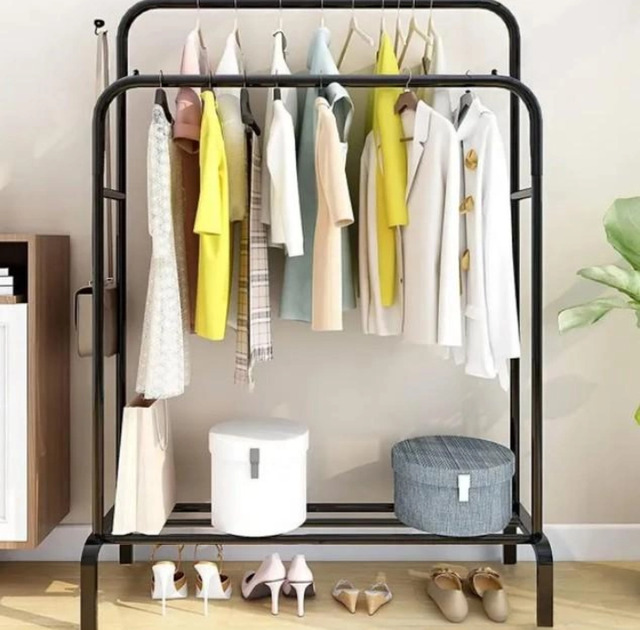 Двойная стойка вешалка для одежды и обуви TOPA напольная с полкой Loft Rack - Фото 3 Двойная стойка вешалка для одежды и обуви TOPA напольная с полкой Loft Rack - изображение 3
