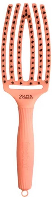 Щітка для волосся Olivia Garden Fingerbrush Combo Medium коралова (5414343011985) - зображення 1